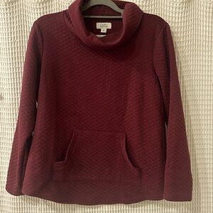 2/$15 EUC Croft & Barrow Maroon Cowl Neck Pullover - Medium